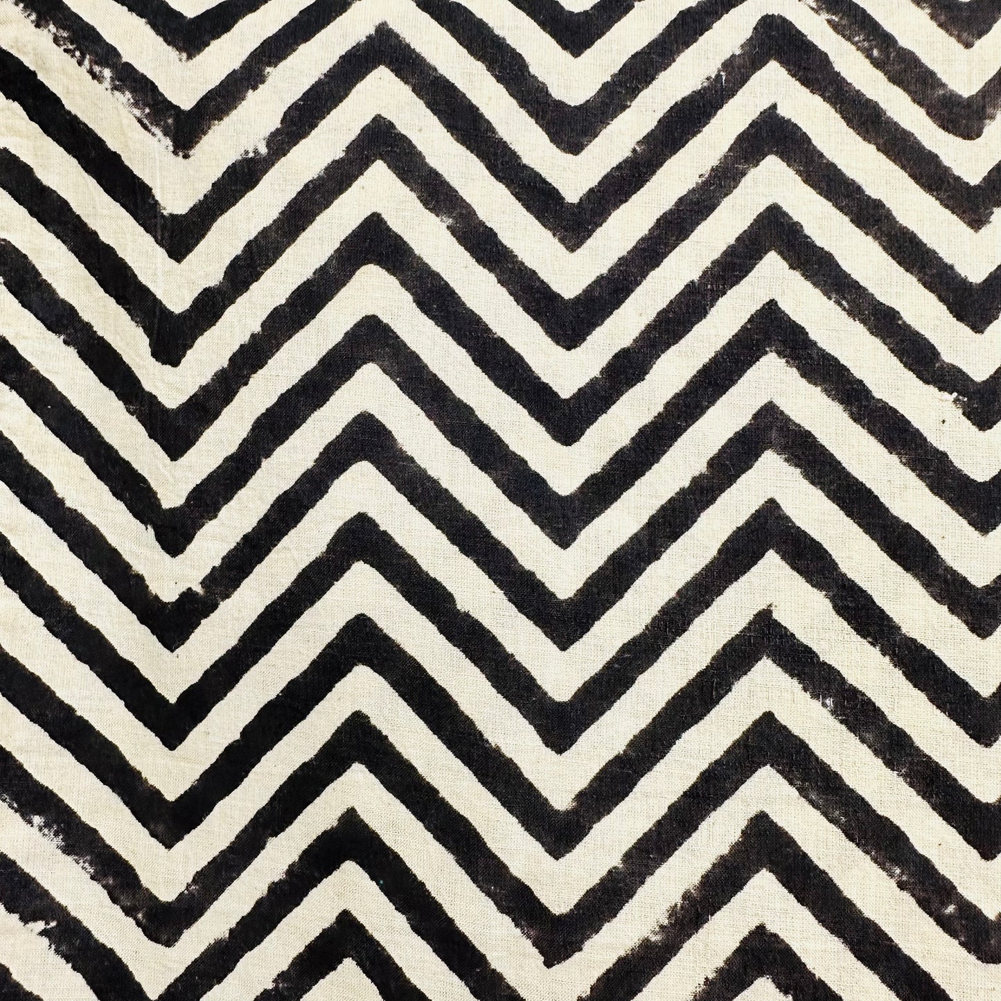 Black and white chevron patterned Cotton scarf