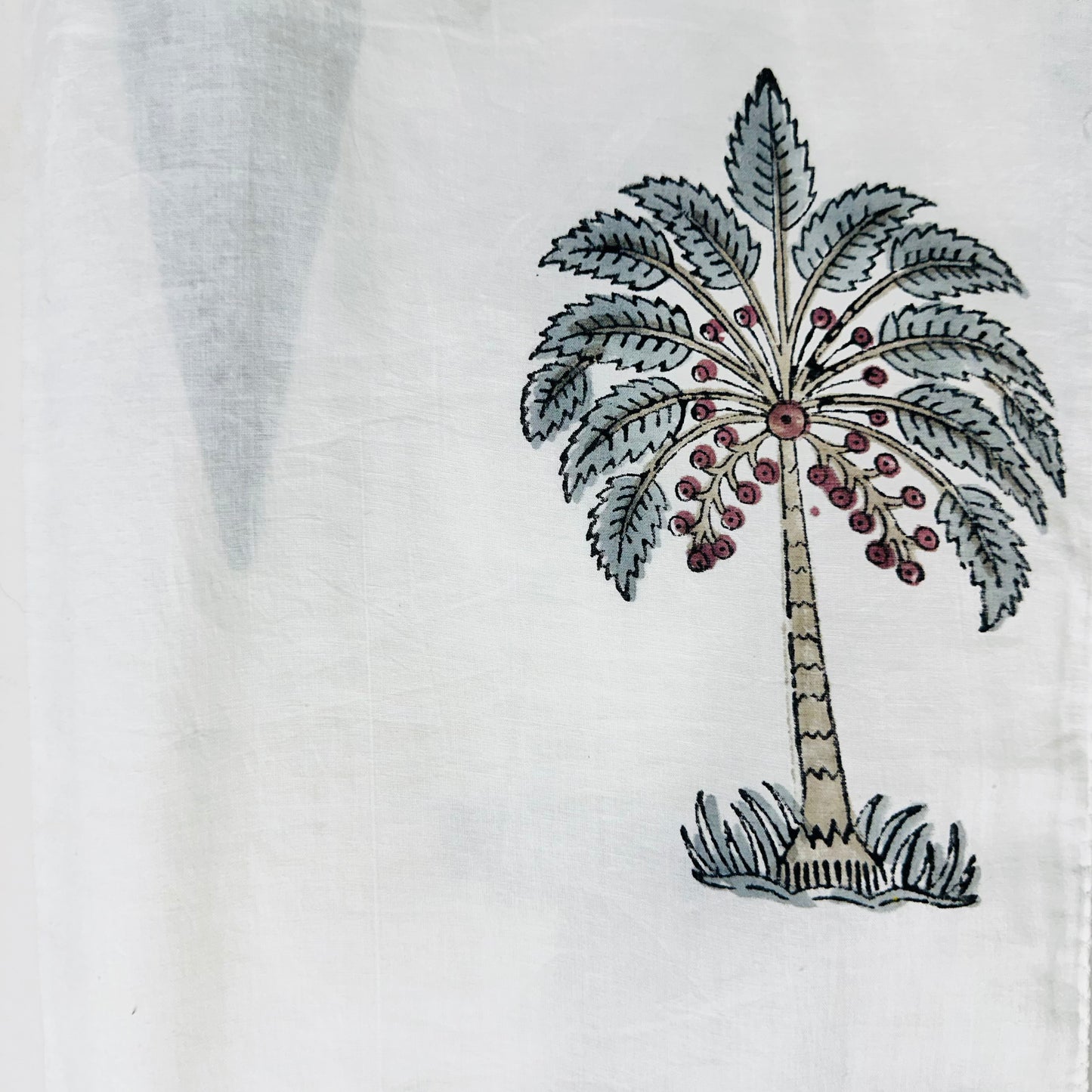 White Cotton scarf with black tree Print