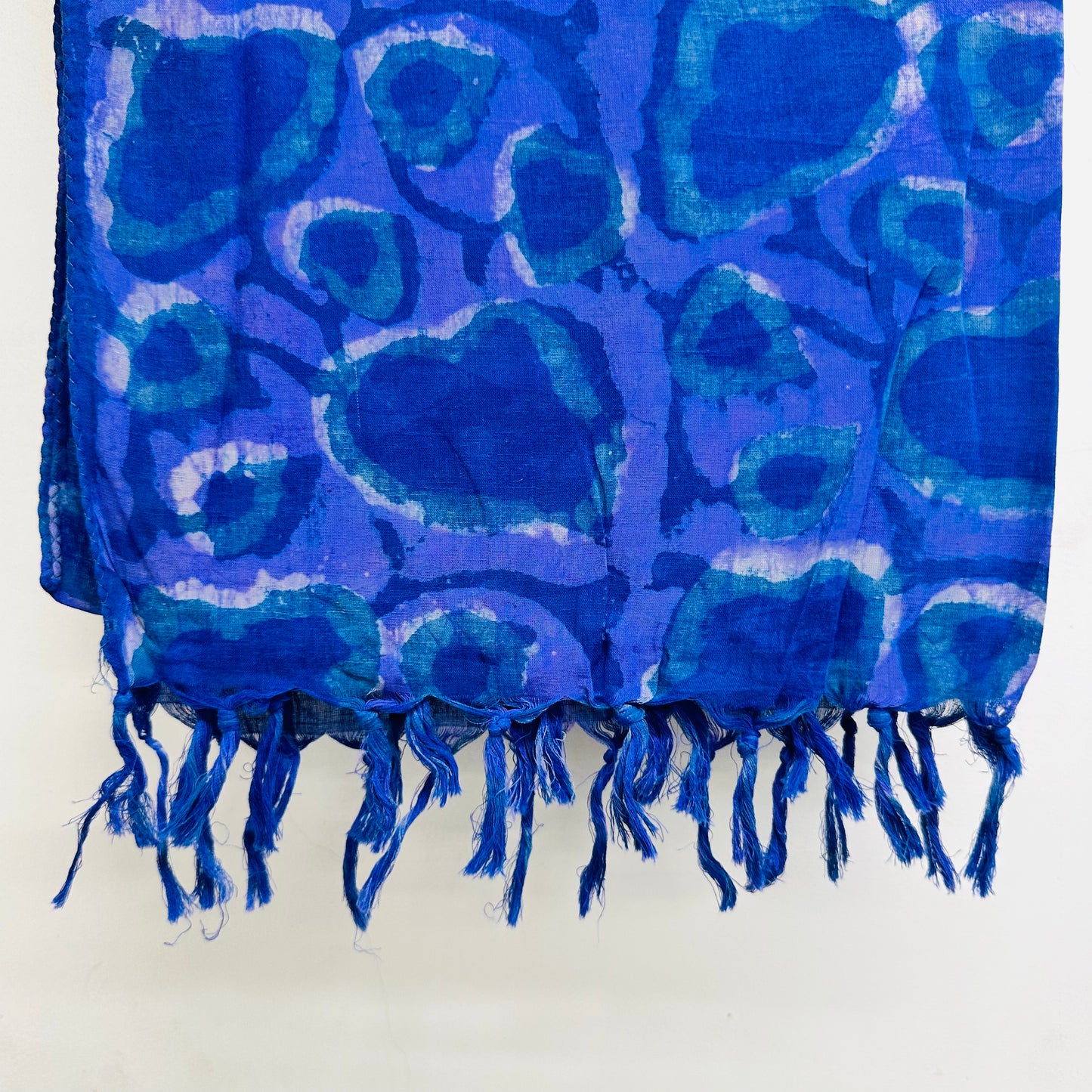 Blue and White patterned Cotton scarf