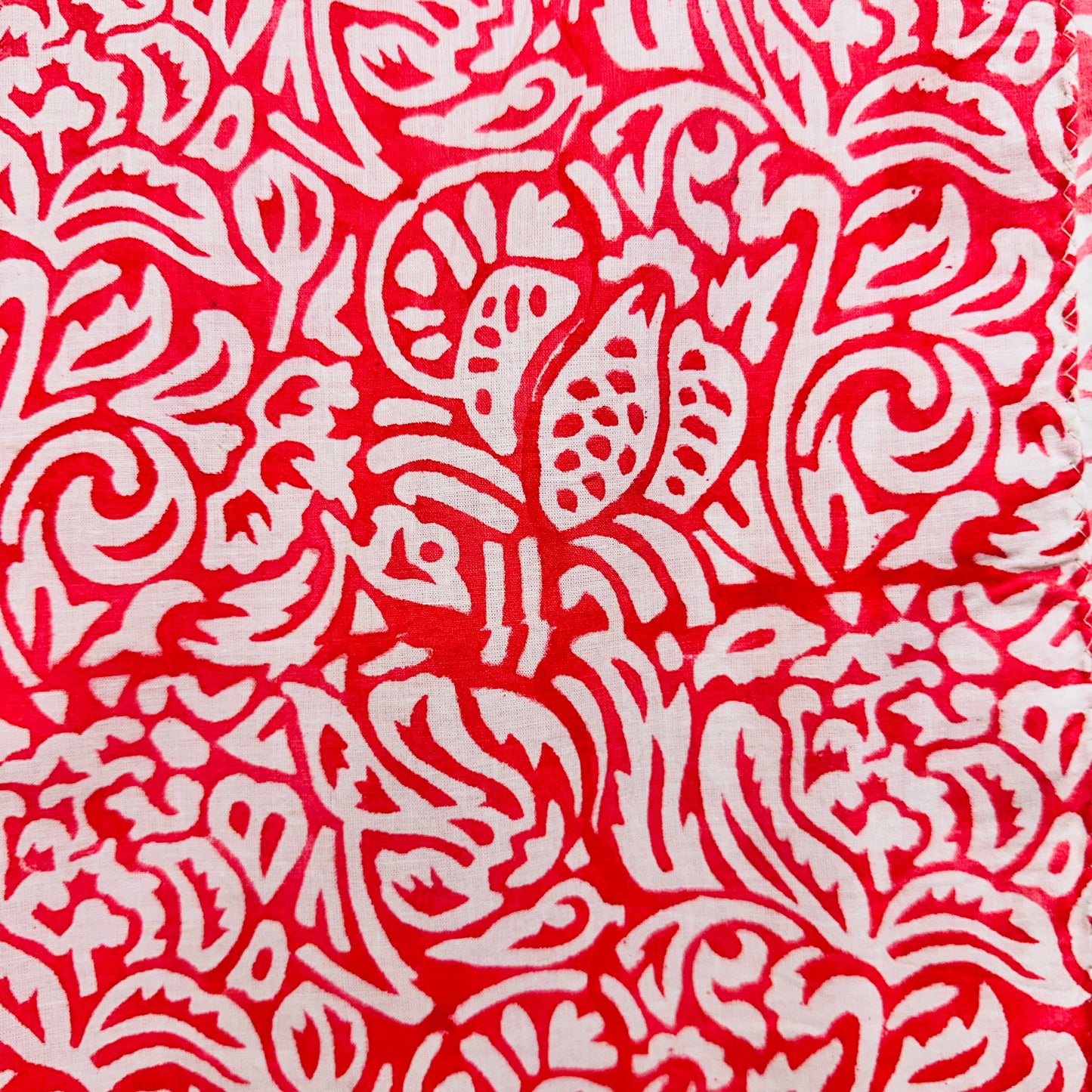 Red and white patterned Cotton scarf