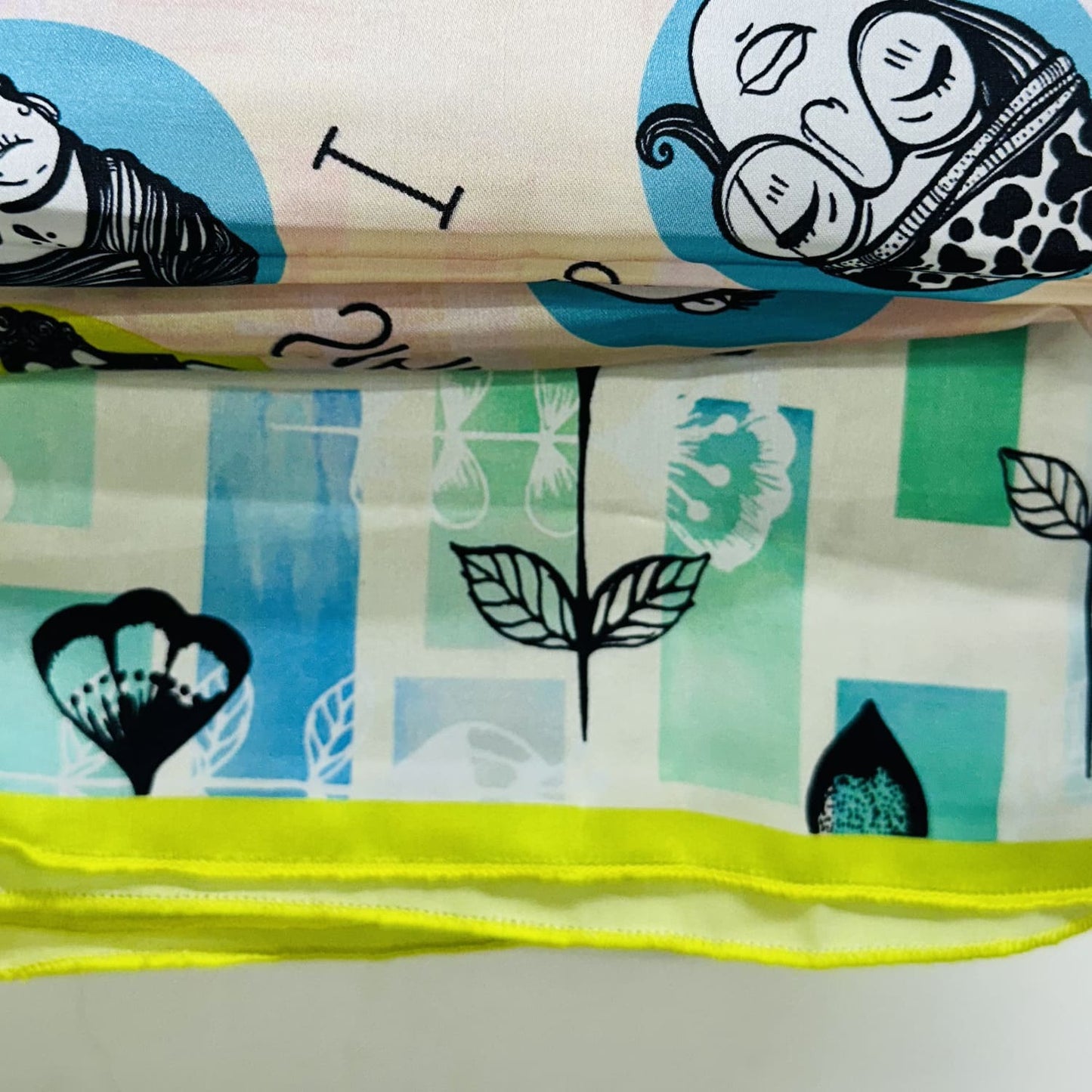 Printed Satin Silk Scarf