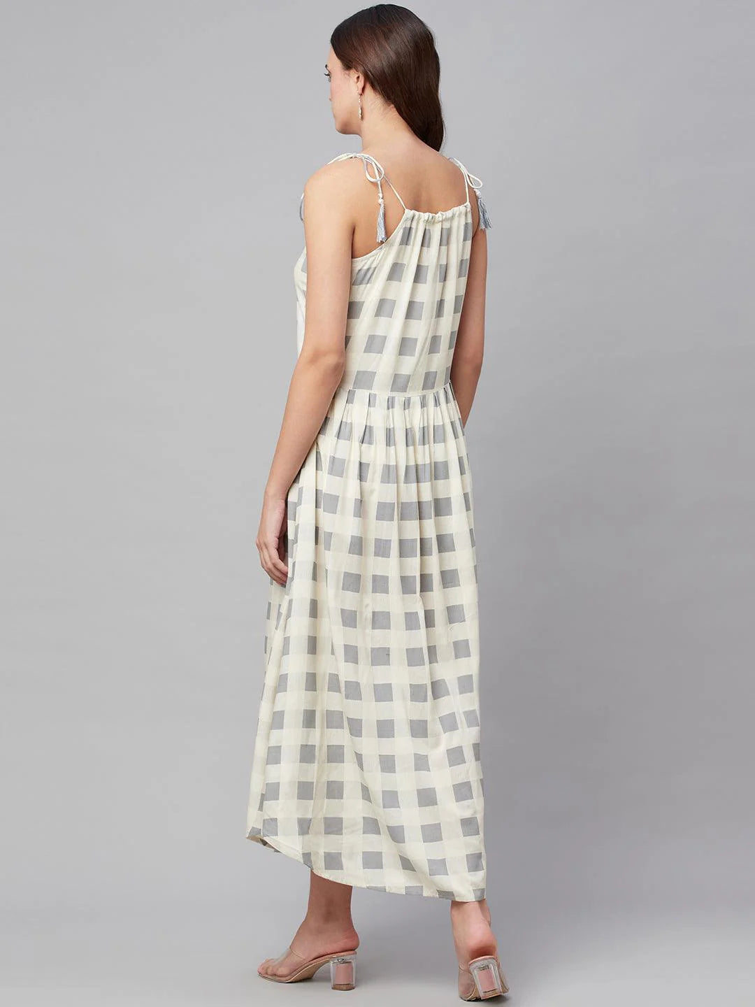 White Rayon Strappy Dress – Lightweight Sleeveless Summer Maxi