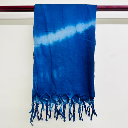 Blue tie-dye Cotton scarf