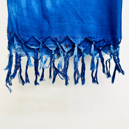 Blue tie-dye Cotton scarf