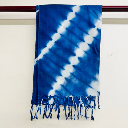Blue printed Cotton scarf cross Pattern