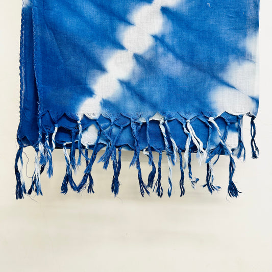 Blue printed Cotton scarf cross Pattern