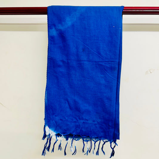 Blue-white tie-die Cotton scarf