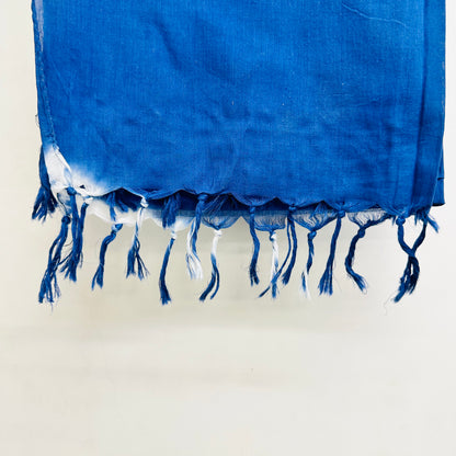 Blue-white tie-die Cotton scarf