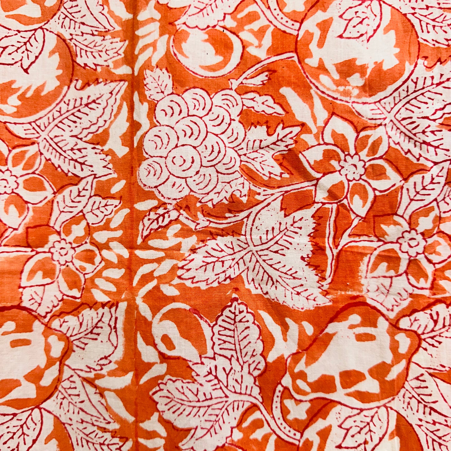 Orange and white patterned Cotton scarf