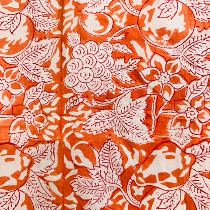 Orange and white patterned Cotton scarf