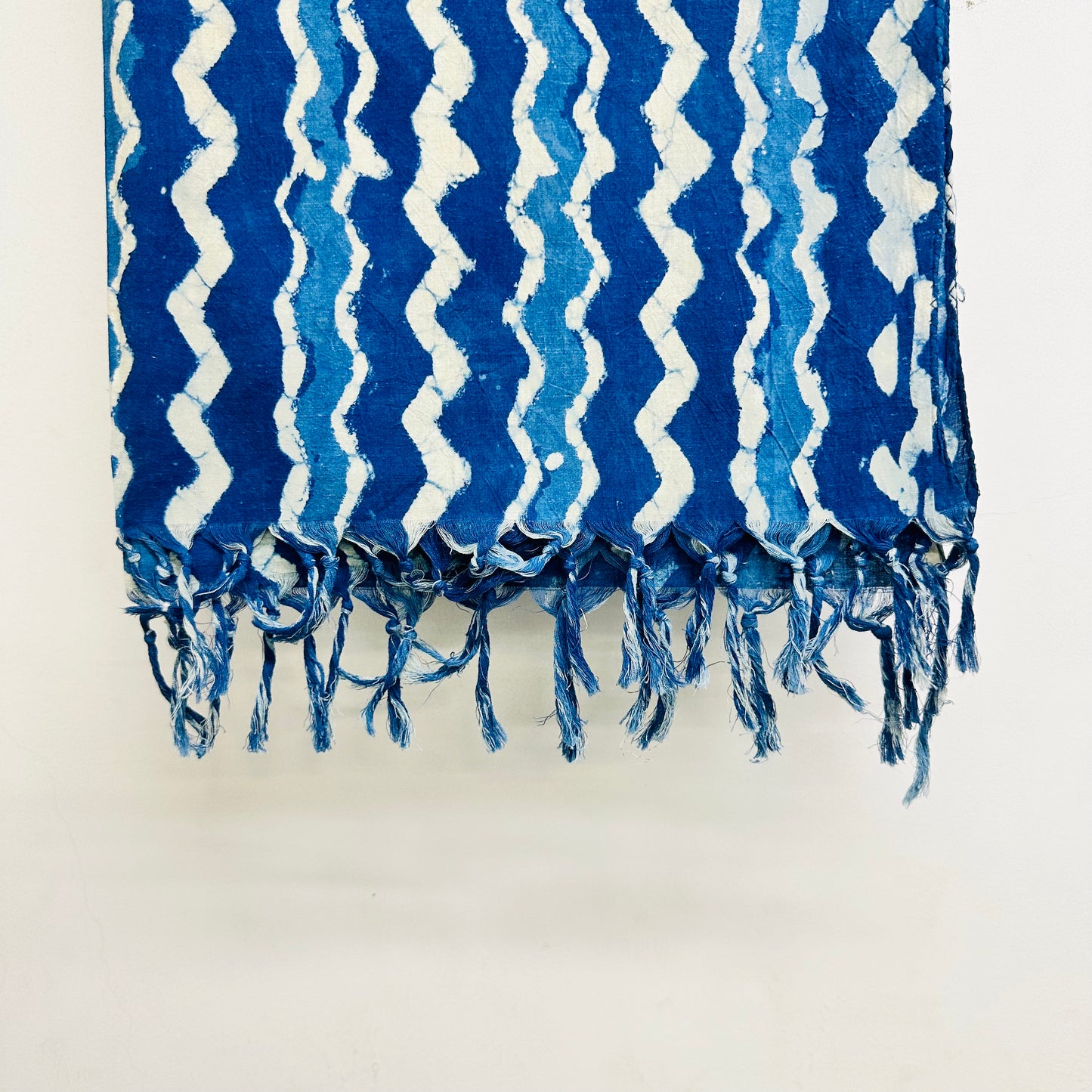 Blue and white patterned Cotton scarf