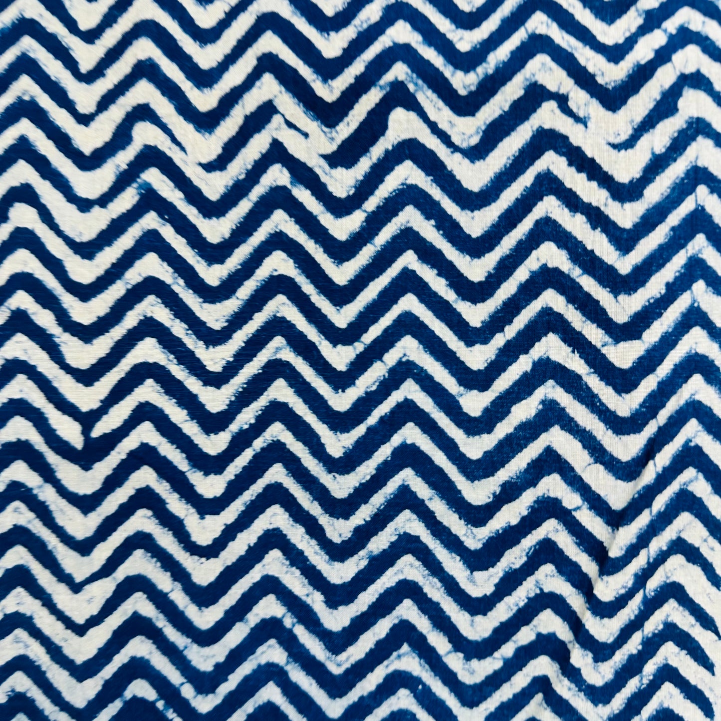 Blue and white chevron patterned Cotton scarf