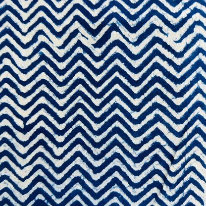 Blue and white chevron patterned Cotton scarf