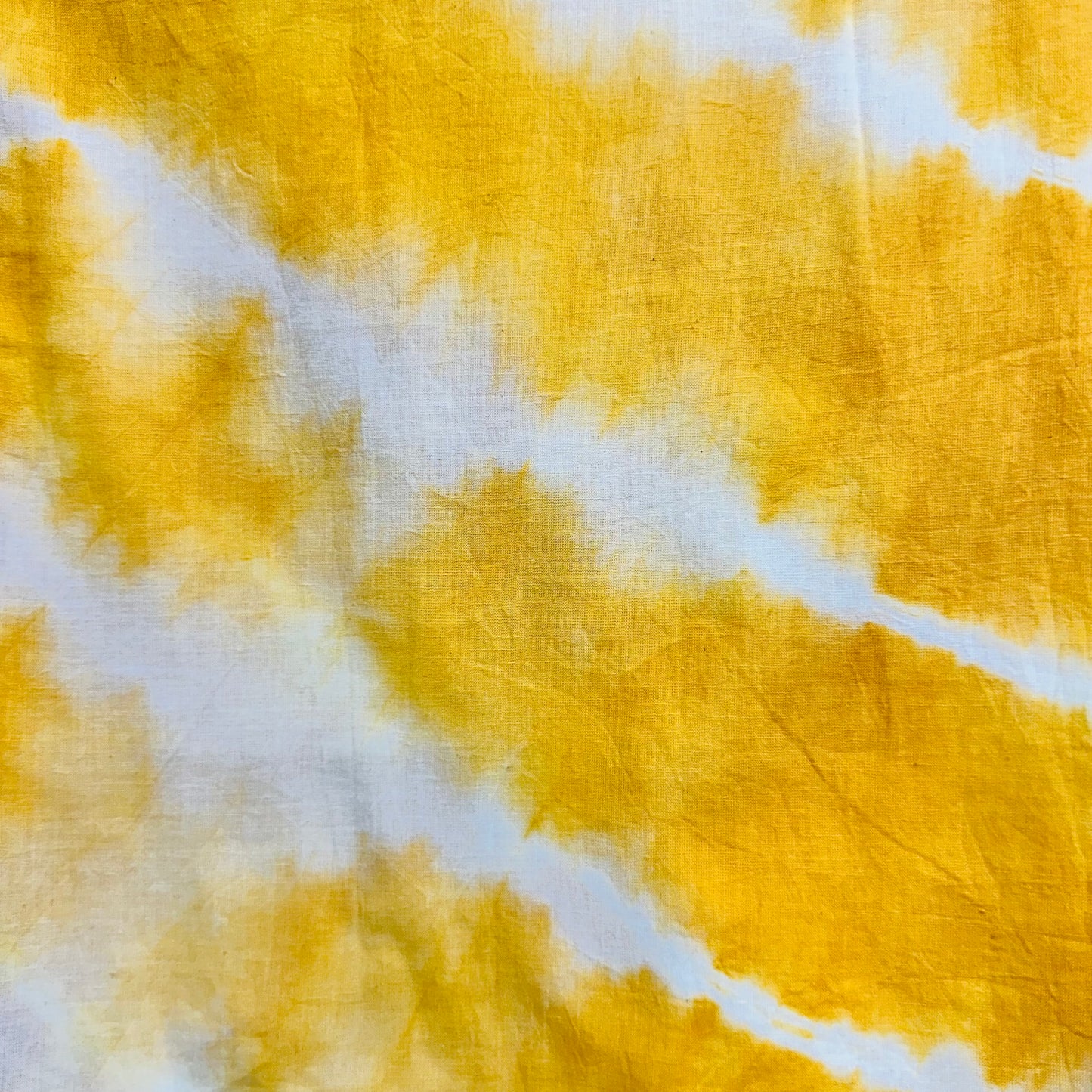 Yellow and white tie-dye Cotton scarf