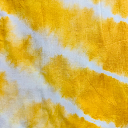Yellow and white tie-dye Cotton scarf
