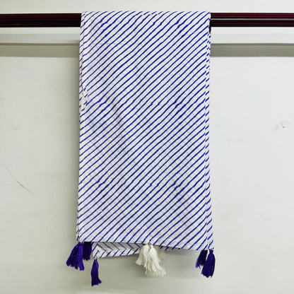 Blue Cross Line printed Cotton Scraf