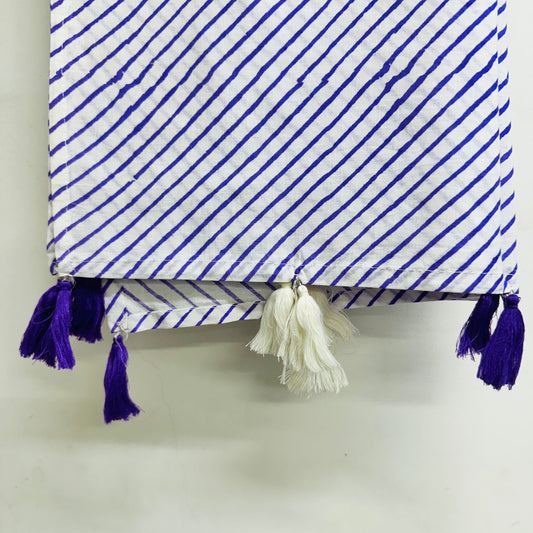 Blue Cross Line printed Cotton Scraf