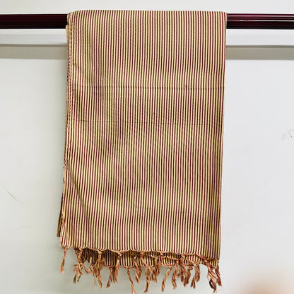 Brown Cream Strip Scarf