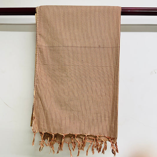 Brown Cream Strip Scarf