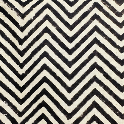Black and white chevron patterned Cotton scarf
