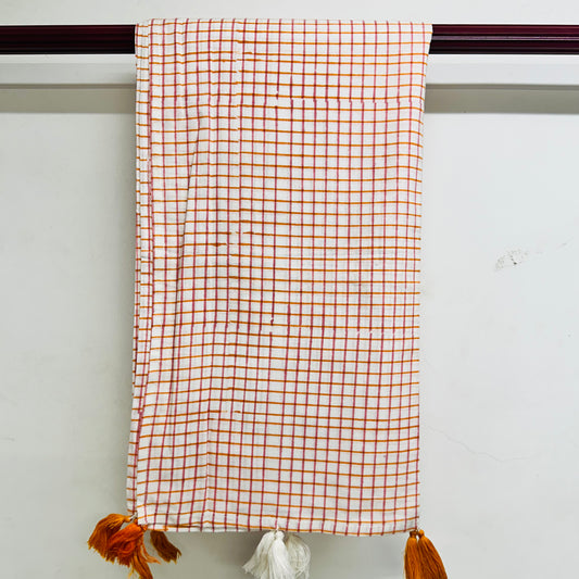 Checkered Scarf with tassels