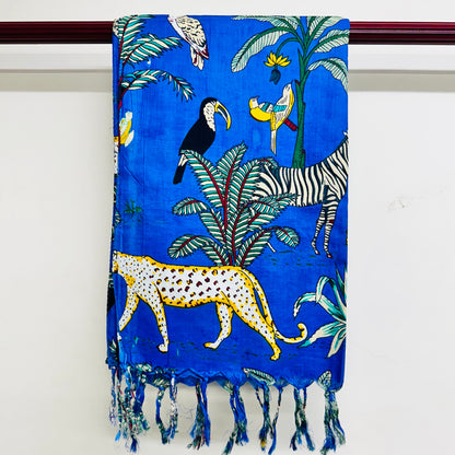 Colorful animal Printed Cotton Scarf