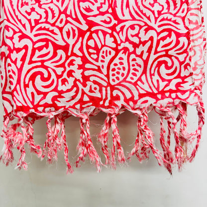 Red and white patterned Cotton scarf