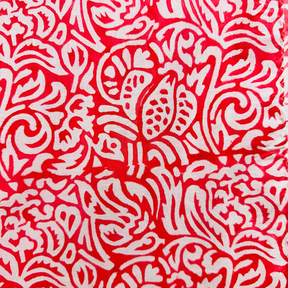 Red and white patterned Cotton scarf
