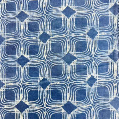 Blue patterned Cotton scarf