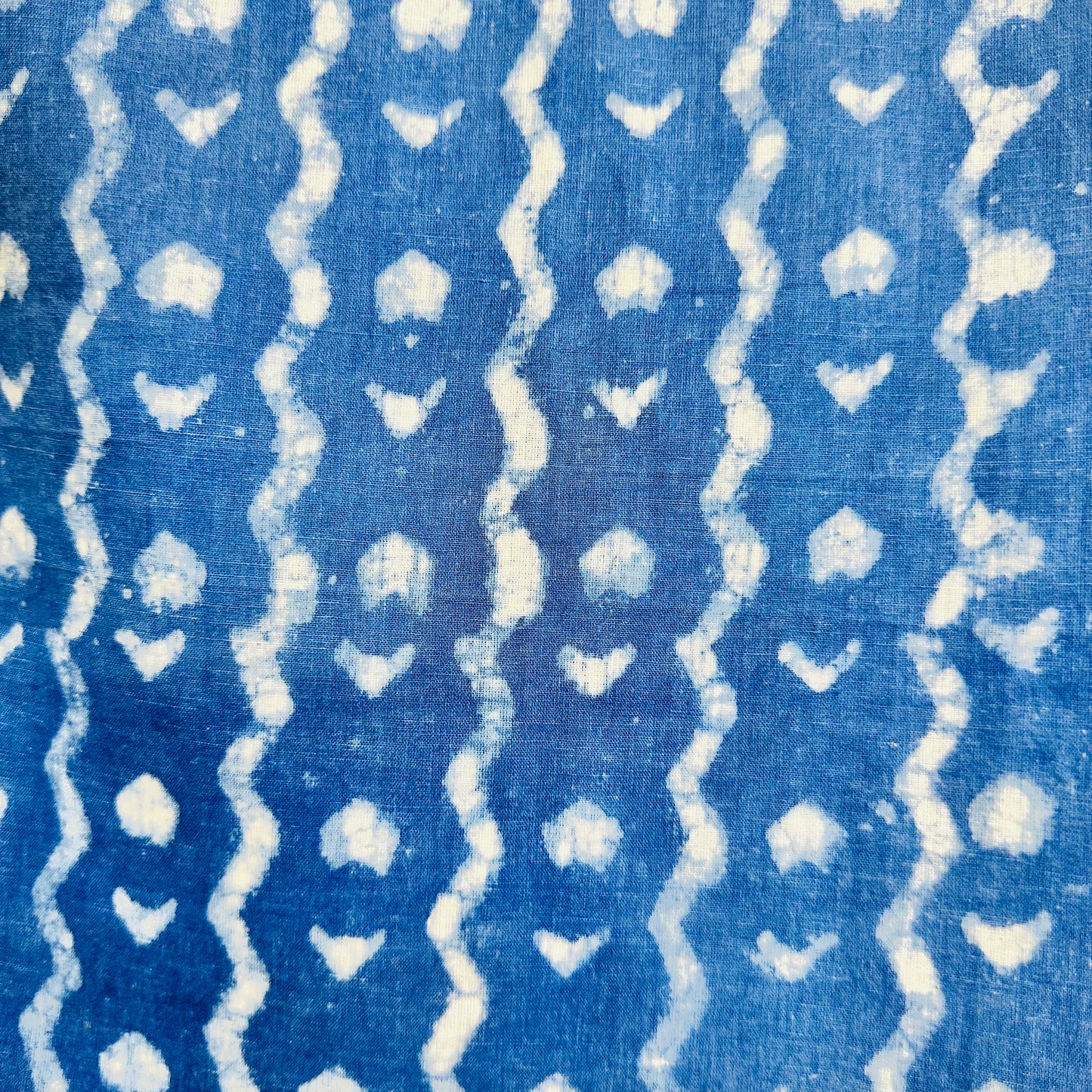 Blue and white patterned Cotton scarf