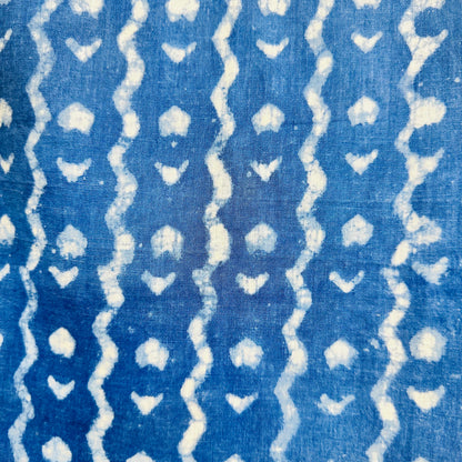 Blue and white patterned Cotton scarf