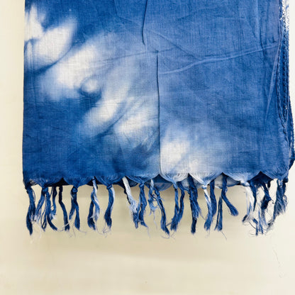 Blue tie-dye scarf
