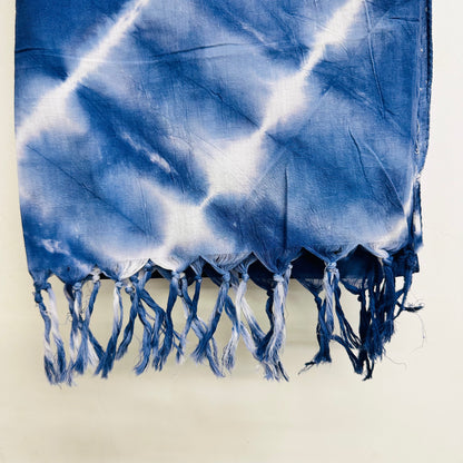 Blue tie-dye Cotton scarf