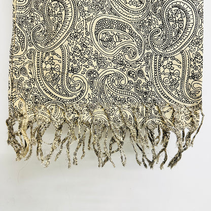 Paisley patterned Cotton scarf with tassels