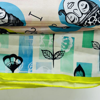 Printed Satin Silk Scarf