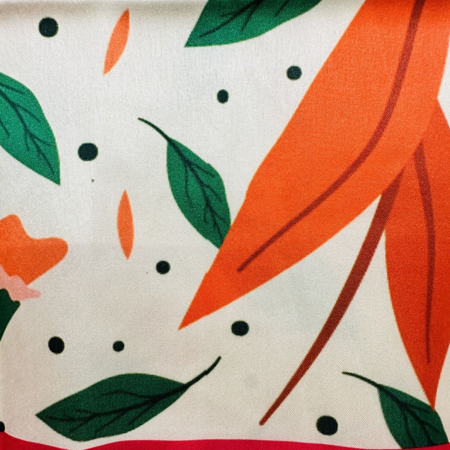 Printed Satin Silk Scarf Flower print