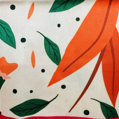 Printed Satin Silk Scarf Flower print