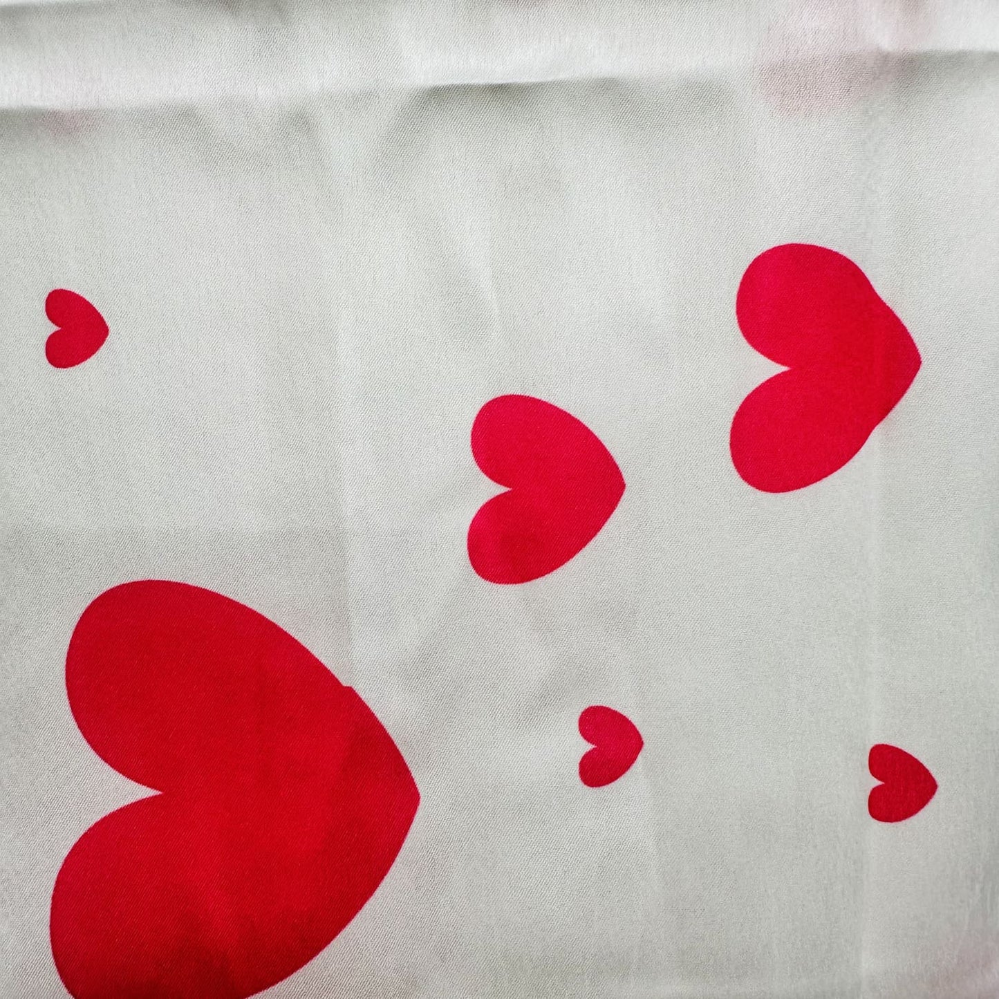 Printed satin Silk  Scarf pink heart print