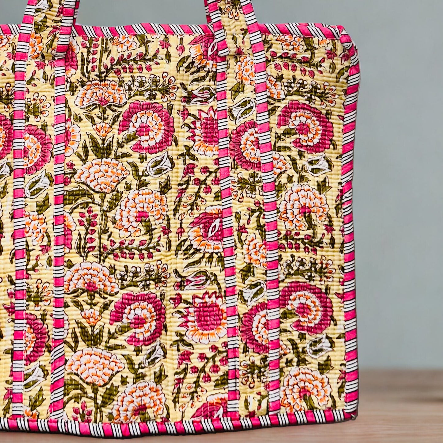 Pattern Hand-Printed Tote Bag