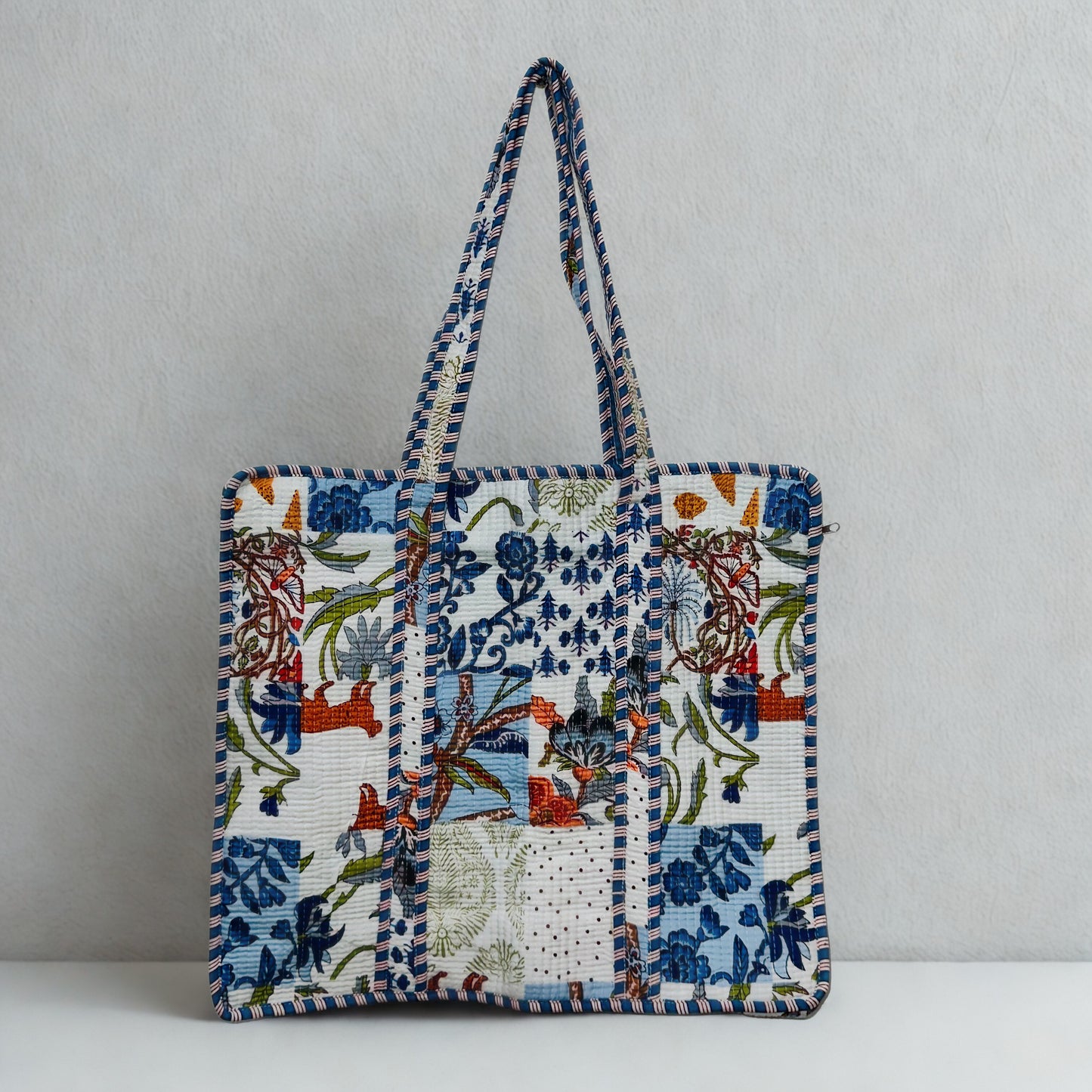 Animal Pattern Hand-Printed Tote Bag