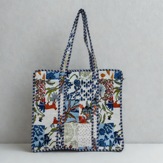 Animal Pattern Hand-Printed Tote Bag