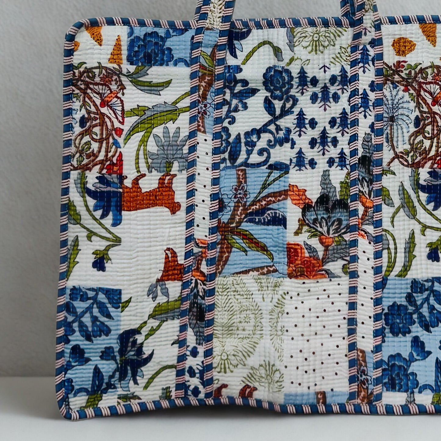 Animal Pattern Hand-Printed Tote Bag