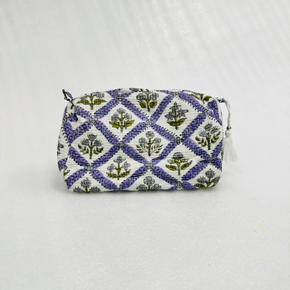 Small pouch with floral pattern on a white background