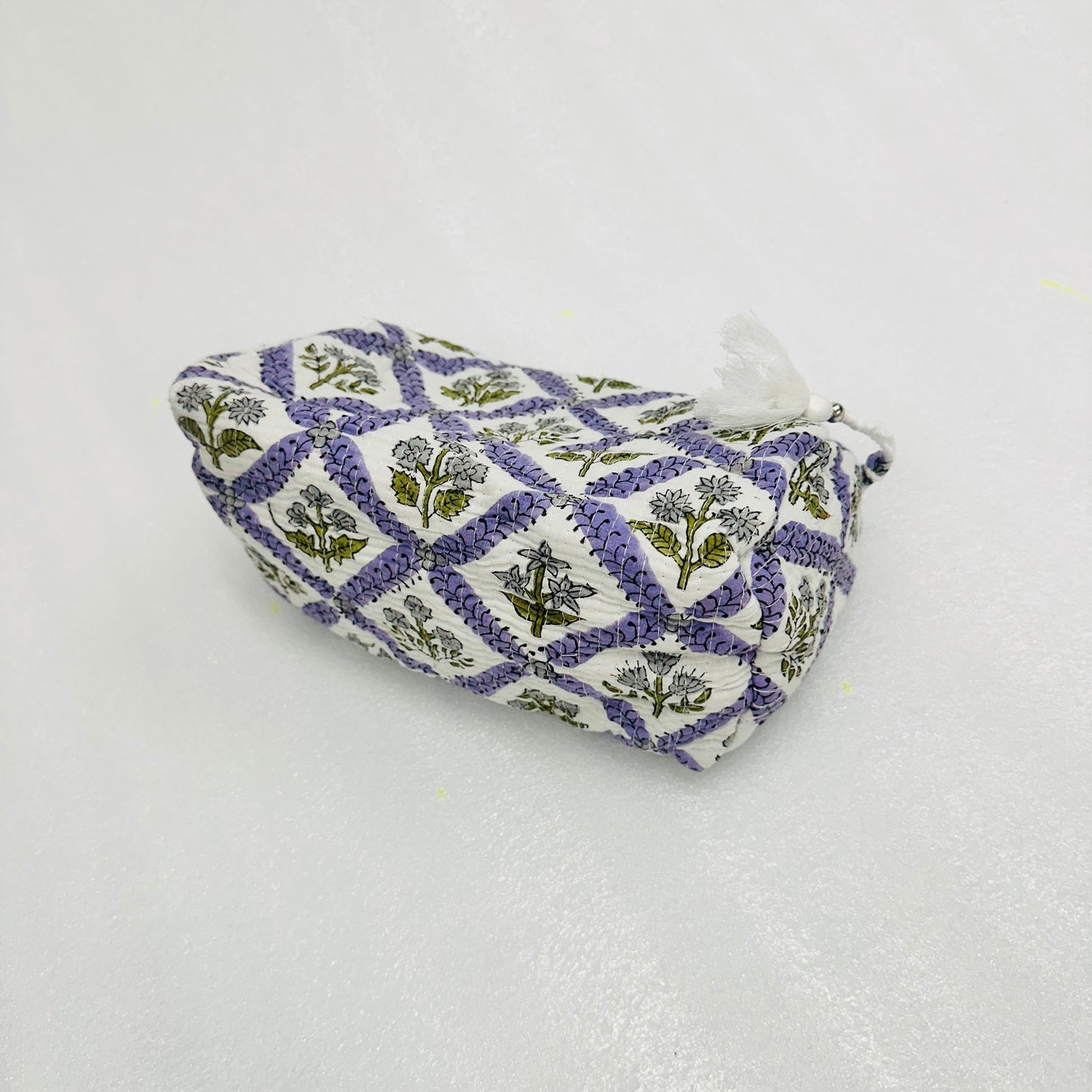 Floral printed purple green travel organizer pouch, Cosmetic Bags, Toiletry Kit