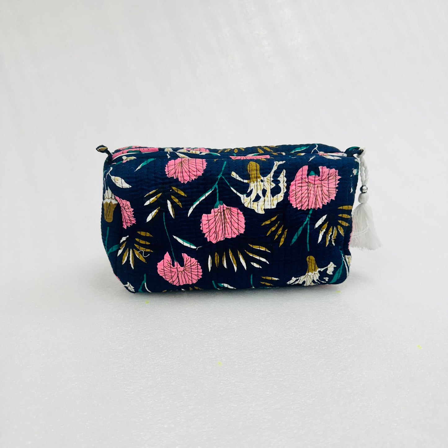 Floral blue printed travel organizer pouch, Cosmetic Bags, Toiletry Kit
