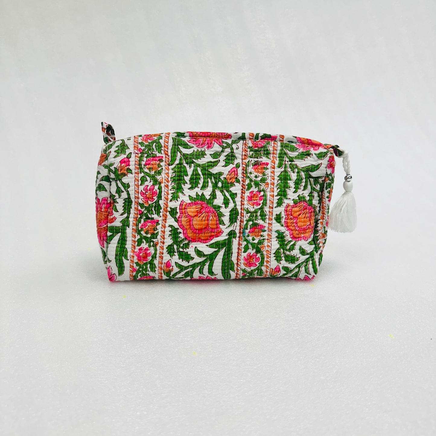 Floral green and pink travel Organizer Pouch, Cosmetic Bags, Toiletry Kit