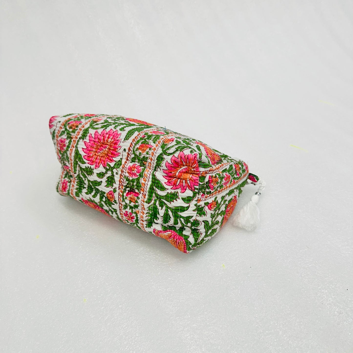 Floral green and pink travel Organizer Pouch, Cosmetic Bags, Toiletry Kit