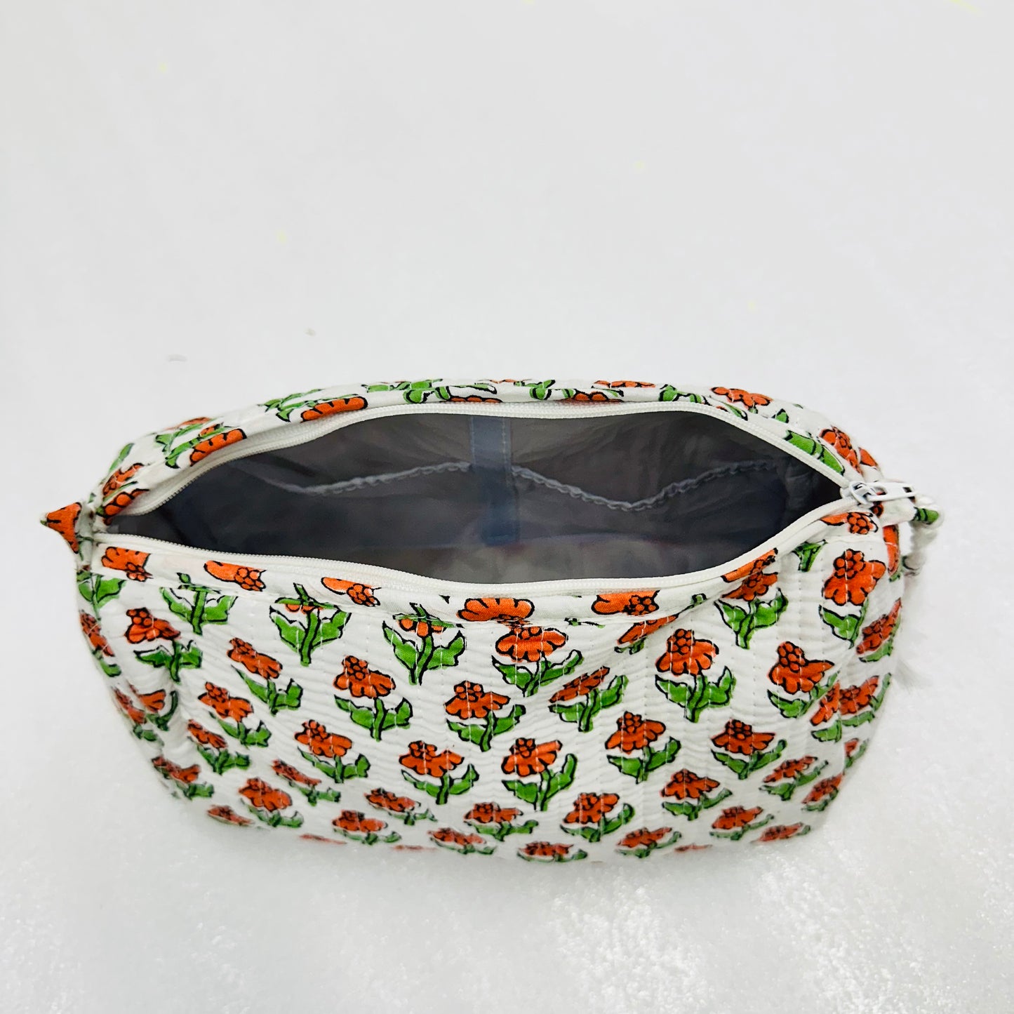 Red Green Floral printed Travel Organizer Pouch, Cosmetic Bags, Toiletry Kit