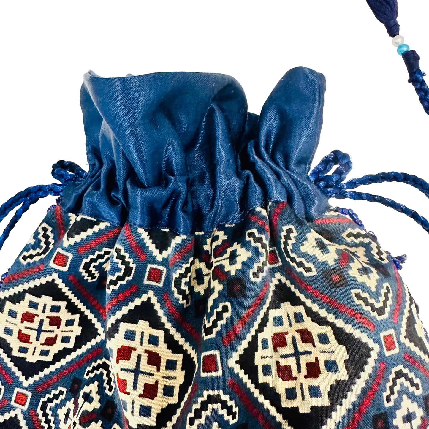 Ajarakh Mashroo Silk Potli Bag