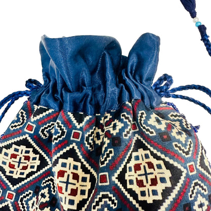 Ajarakh Mashroo Silk Potli Bag
